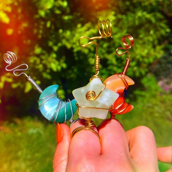 Crystal & Wire Roach Rings - Image 2