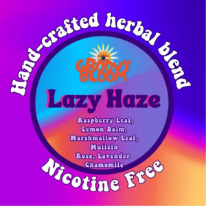 Lazy Haze Tobacco Alternative Herbal Blend with Raspberry leaf, Marshmallow leaf, Mullein, Rose, Lavender, Lemon Balm and chamomile Nicotine and tobacco free